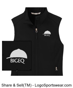 Official BIGEQ Ladies Black Soft Shell Vest Design Zoom